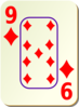 Bordered Nine Of Diamonds Clip Art